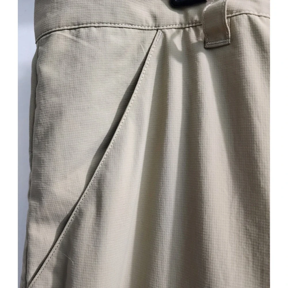 The North‎ Face Mens Convertible Hiking Pants Khaki Ripstop Zip Off Shorts 38x32